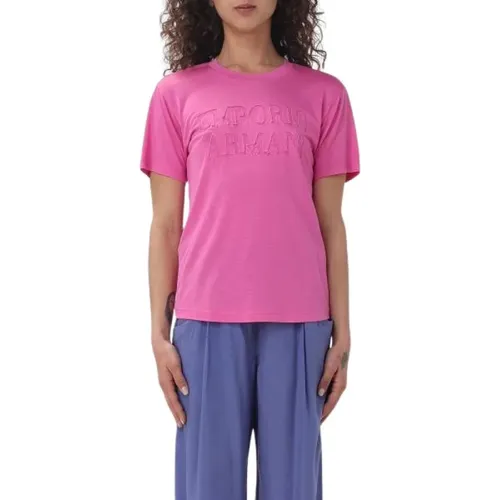 Fuchsia T-Shirts und Polos , Damen, Größe: XL - Emporio Armani - Modalova