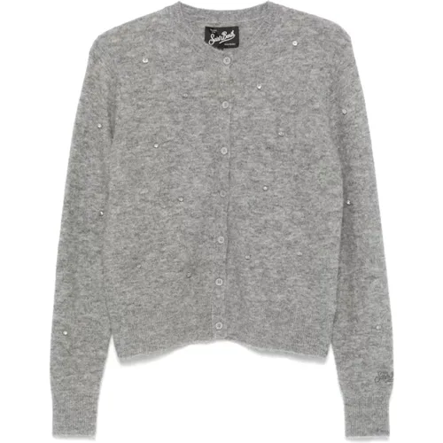 Crystal Embellished Grey Sweater , female, Sizes: S, M, L - MC2 Saint Barth - Modalova