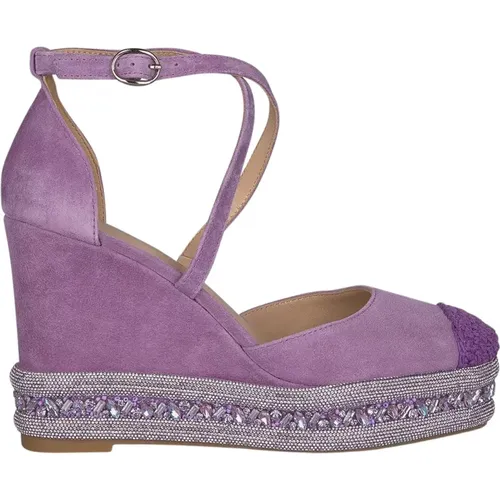 Rhinestone Wedge Sandal , female, Sizes: 4 UK, 6 UK - Alma en Pena - Modalova