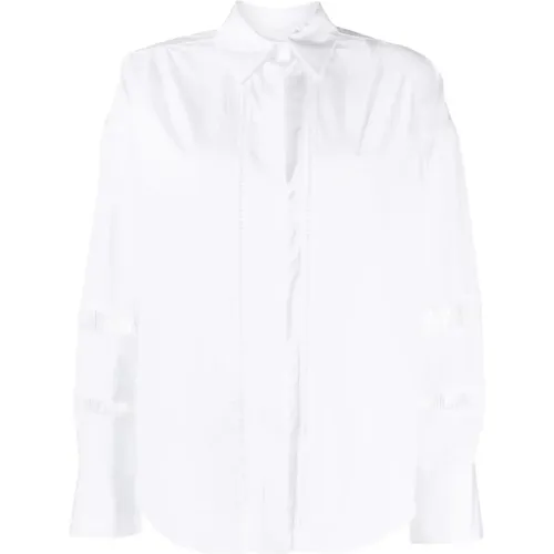 Casual Weiße Langarmshirt , Damen, Größe: S - Lorena Antoniazzi - Modalova