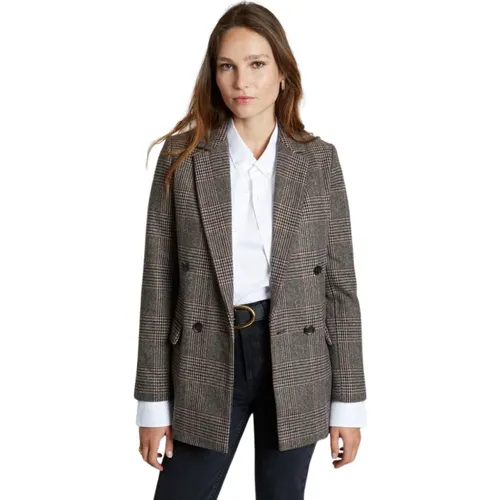 Checked Wool Blend Blazer Jacket , female, Sizes: L, XL - L'Exception Paris - Modalova