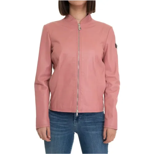 Lederjacke, Reißverschluss, Slim Fit , Damen, Größe: L - Peuterey - Modalova