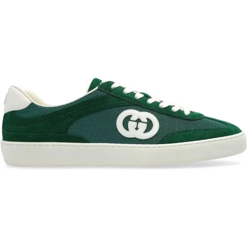 Grüne Sneakers Mesh Logo Patch - Gucci - Modalova