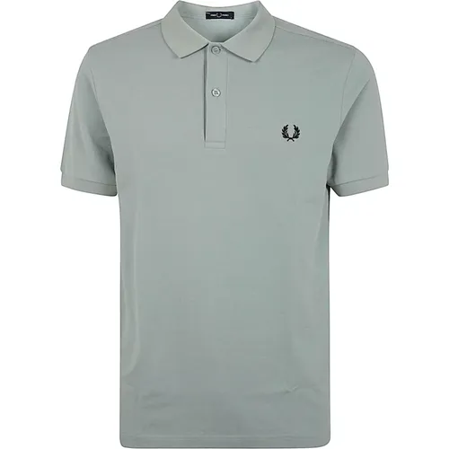 Einfaches Silber Blau Schwarzes Hemd , Herren, Größe: L - Fred Perry - Modalova