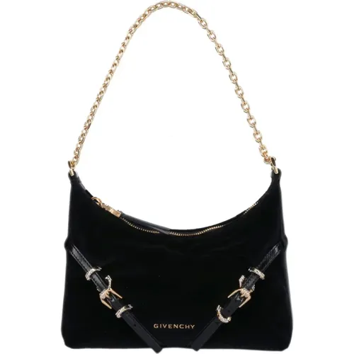 Schwarze Ledertasche mit Metall-Details,Schwarze Designer Taschen - Givenchy - Modalova