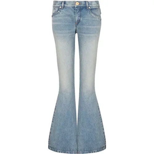 Blaue Bootcut Flared Jeans Balmain - Balmain - Modalova