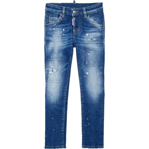 Blaue Denim Jeans mit Perlen- und Strassdetails - Dsquared2 - Modalova