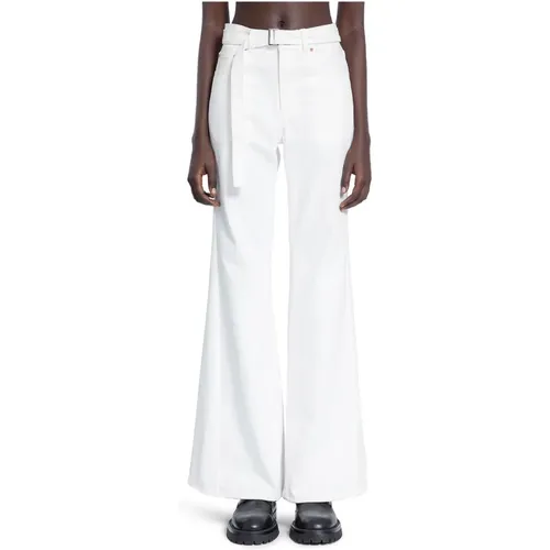 Weiße High-Waisted Denim Hose , Damen, Größe: S - Sacai - Modalova