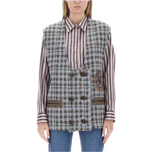 Gemütliche Houndstooth Oversized Vest - ETRO - Modalova