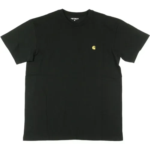 Schwarz/Gold Kurzarm T-shirt Weiche Passform - Carhartt WIP - Modalova