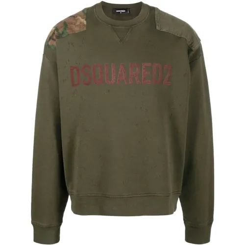 Strap Detail Sweatshirt , male, Sizes: M, XL, L - Dsquared2 - Modalova