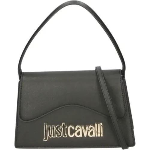 Schwarze Saffiano Handtasche mit Verstellbarem Riemen - Just Cavalli - Modalova