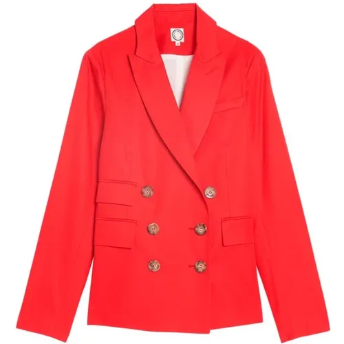 Rote Baumwolltaillierte Jacke,Khaki Baumwolljacke - Ines De La Fressange Paris - Modalova