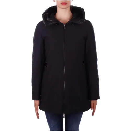 Schwarze Kapuzenjacke mit Reißverschluss , Damen, Größe: L - Suns - Modalova