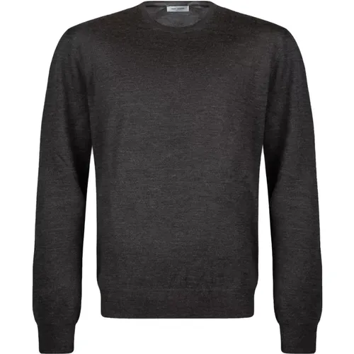 Dark Grey Crew Neck Wool Silk Sweater , male, Sizes: XL, M, 3XL, L, 2XL - Gran Sasso - Modalova