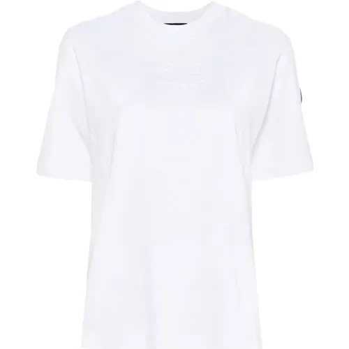 Logo Cotton T-shirt , female, Sizes: S - Moncler - Modalova