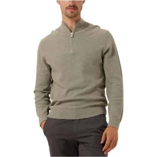 Grüner Half Zip Pullover Pullover, Half Zip Pullover Sweater - Profuomo - Modalova