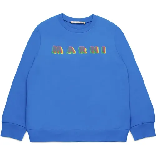 Sweatshirt mit Rundhalsausschnitt und Regenbogen-Logo - Marni - Modalova