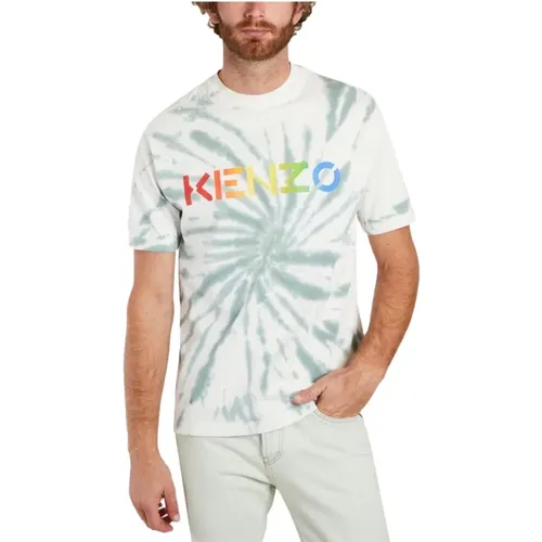 Regenbogen-Logo T-Shirt mit lockerer Passform , Herren, Größe: M - Kenzo - Modalova