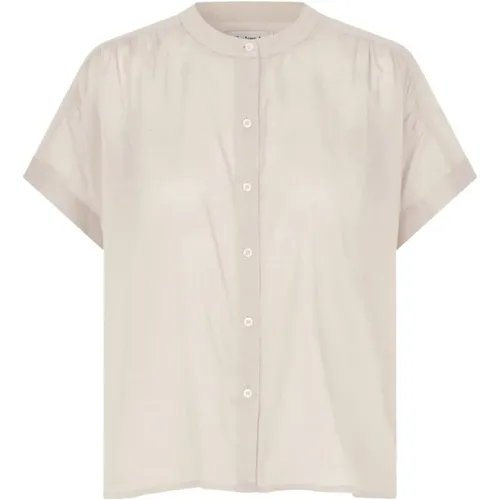 Elegant Short Sleeve Blouse Cream , female, Sizes: S, M, XL, 2XL, L - Lollys Laundry - Modalova