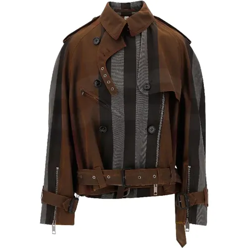 Braune Bikerjacke Ss23 Burberry - Burberry - Modalova