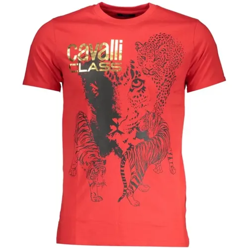 Cotton Logo Print T-Shirt , male, Sizes: M, 2XL, L, XL - Cavalli Class - Modalova