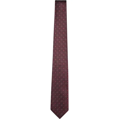 Bordeaux Floral Silk Tie , male, Sizes: ONE SIZE - Canali - Modalova