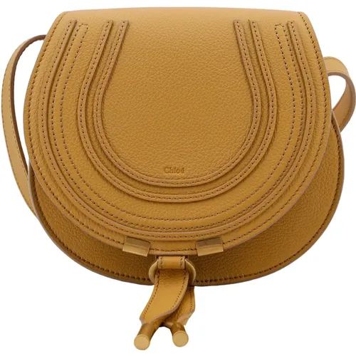 Gold Leather Shoulder Bag , female, Sizes: ONE SIZE - Chloé - Modalova