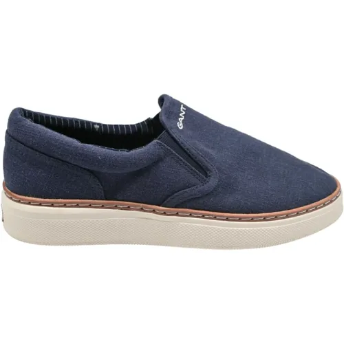 Casual Loafers in Marine Leinen , Herren, Größe: 41 EU - Gant - Modalova