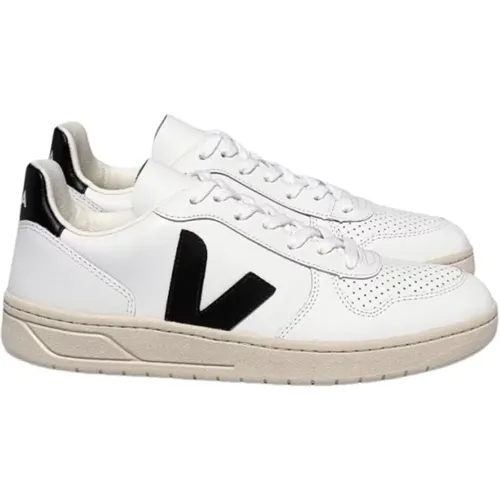 Stilvolle Weiße Schwarze Sneakers V-10 - Veja - Modalova
