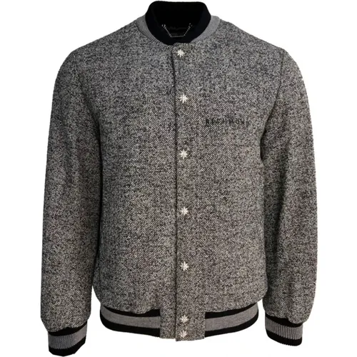 Mens Bomber Jacket - Wool with Embellishments , male, Sizes: L, M - John Richmond - Modalova
