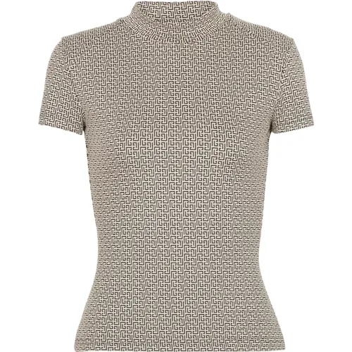 Mini Monogramm Jacquard-Top , Damen, Größe: XS - Balmain - Modalova