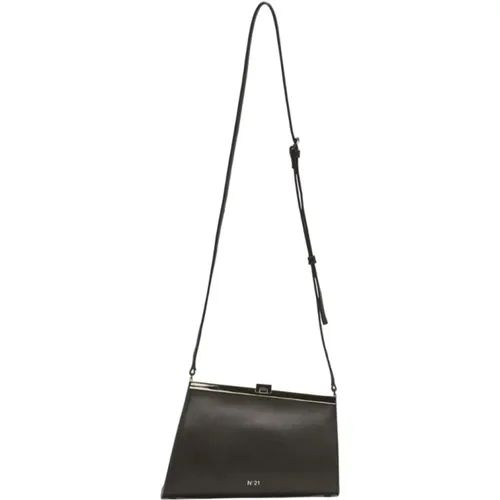 Leather Shoulder Bag with Circular Handle , female, Sizes: ONE SIZE - N21 - Modalova