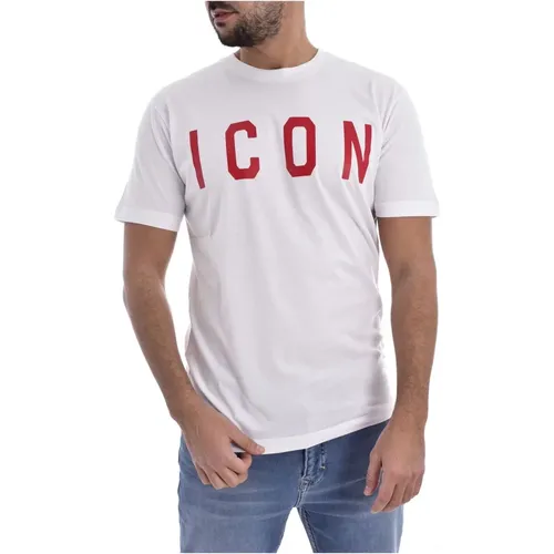 Iconisches Baumwoll-T-Shirt - , Herren, Größe: L - Dsquared2 - Modalova