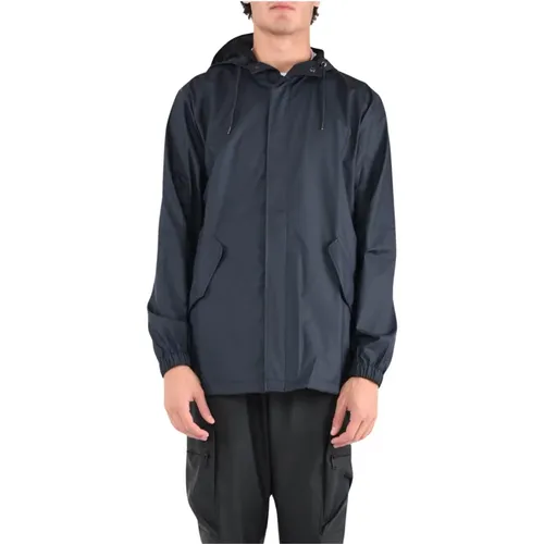 Fishtail Jacke mit Verstecktem Reißverschluss , Herren, Größe: XL - Rains - Modalova