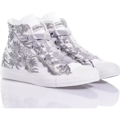 Handgefertigte Silberne Sneakers für Frauen - Converse - Modalova
