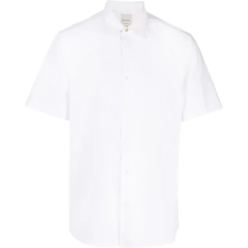 Weiße Baumwollhemd mit Spitzkragen , Herren, Größe: L - Paul Smith - Modalova