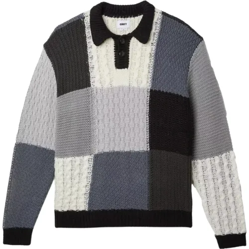 Patchwork Pullover , male, Sizes: S, M - Obey - Modalova