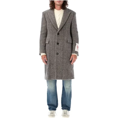 Wool Coat Beige Antracite Aw24 , male, Sizes: M - Golden Goose - Modalova