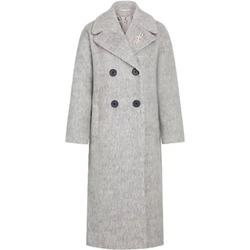 Elegant Timeless Long Coat Light Grey , female, Sizes: XL, L, S - RUE de Femme - Modalova