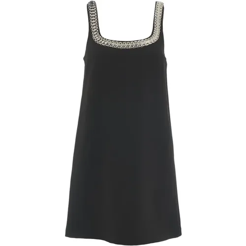 Metallic Scoop Neck Slip Kleid , Damen, Größe: 2XS - pinko - Modalova