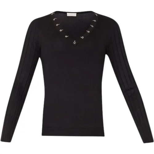 Slim V-neck Women Sweater , female, Sizes: S - Liu Jo - Modalova