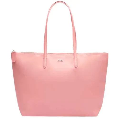 Rosa Einkaufstasche mit Reißverschluss - Lacoste - Modalova
