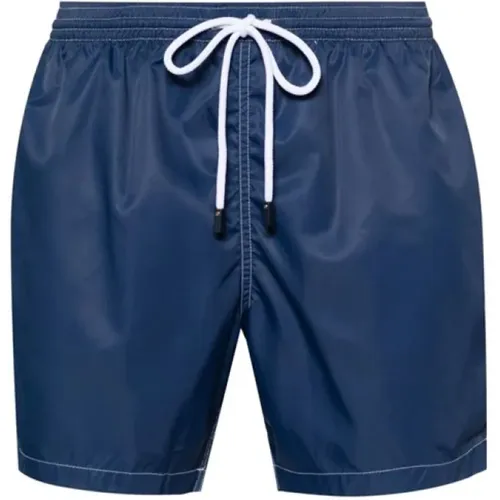 Blaue Badeshorts mit Logo-Patch , Herren, Größe: L - Barba Napoli - Modalova