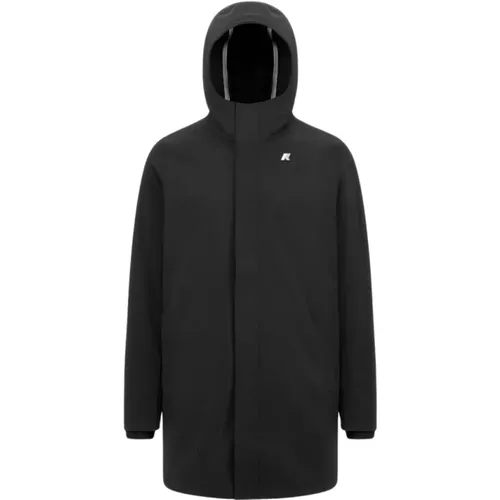 Schwarze/blaue Dapth Jacke , Herren, Größe: XL - K-way - Modalova