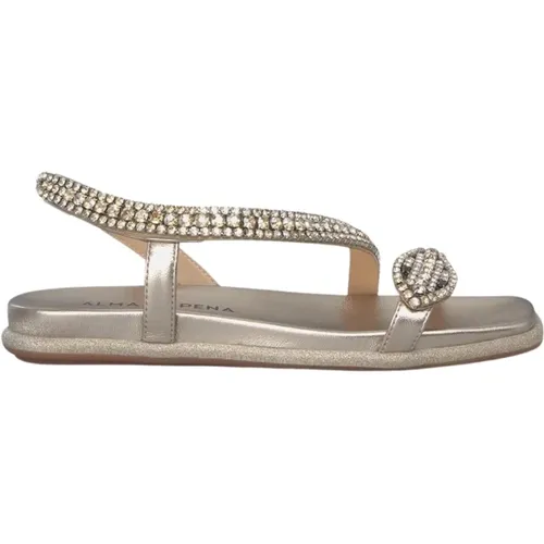 Glitter Snake Flat Sandal , female, Sizes: 4 UK, 8 UK, 6 UK, 5 UK - Alma en Pena - Modalova