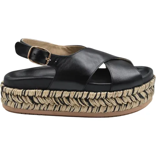 Schwarze Keil Espadrilles Knöchelriemen Schuhe , Damen, Größe: 37 EU - Paloma Barceló - Modalova