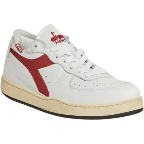 Stonewashed Leather Low Top Sneakers , male, Sizes: 2 UK - Diadora - Modalova