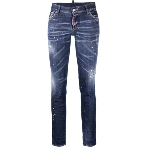 Farbspritzer Cropped Jeans , Damen, Größe: XS - Dsquared2 - Modalova