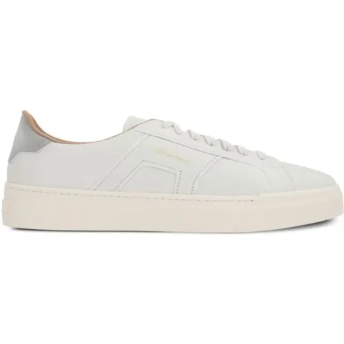 Low-Top Sneakers with Double Buckle , male, Sizes: 6 UK, 8 1/2 UK, 7 UK, 9 UK, 10 UK, 8 UK, 9 1/2 UK, 11 UK, 7 1/2 UK - Santoni - Modalova